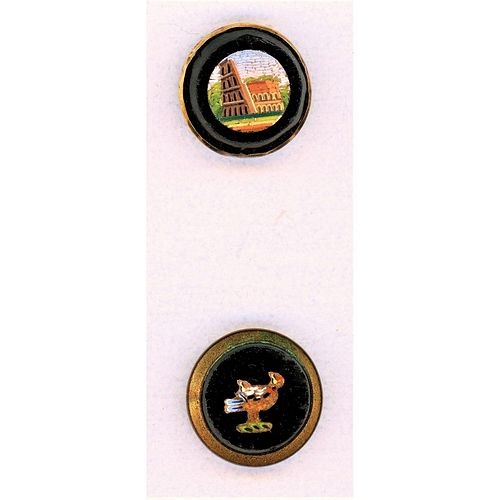 A SMALL CARD OF DIVISION ONE MICRO MOSAIC BUTTONS