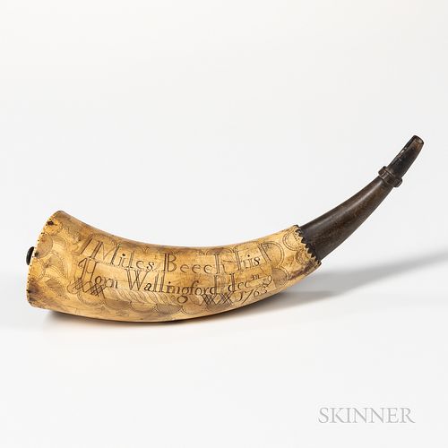 Miles Beech Carved Powder Horn