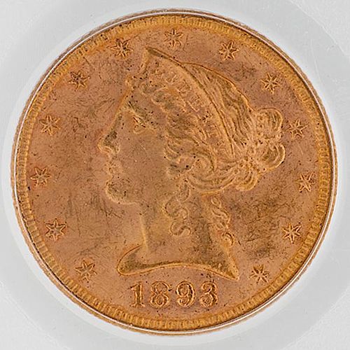 1893 Five Dollar Gold Coin 