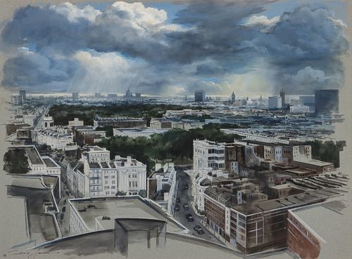 FREDERIC JAMES (1915-1985) WATERCOLOR VIEW OF LONDON
