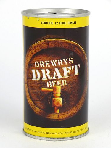 1969 Drewrys Draft Beer 12oz Tab Top Can T59-13.1