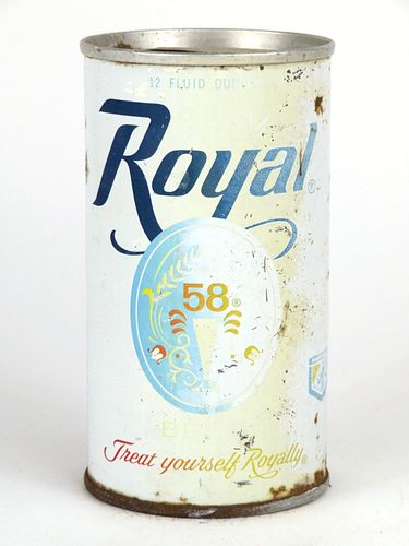 1966 Royal 58 Beer 12oz Tab Top Can T116-25