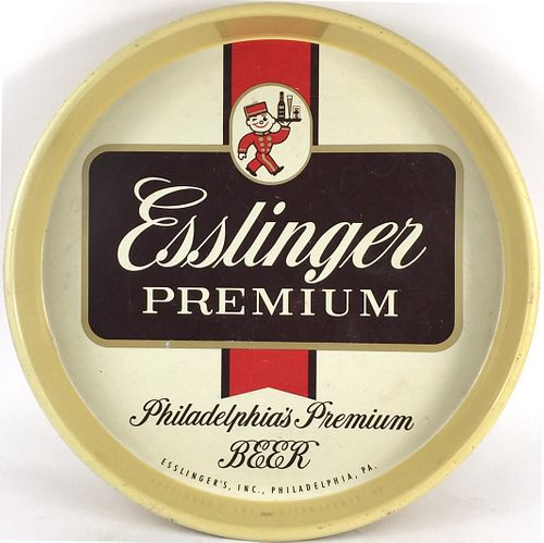 1957 Esslinger Premium Beer 13 inch Serving Tray
