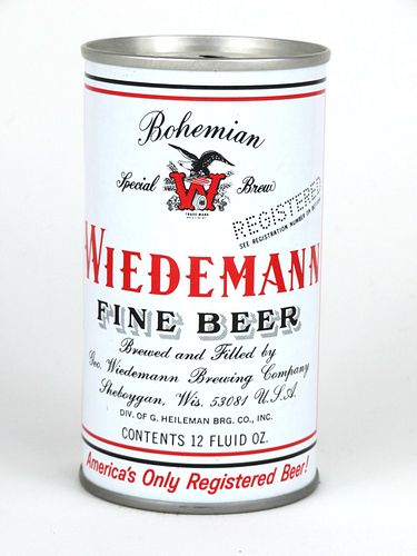 1966 Wiedemann Fine Beer 12oz Tab Top Can T135-03