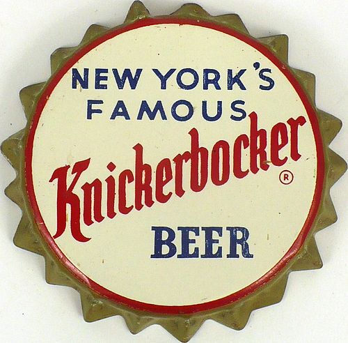 1956 Ruppert Knickerbocker Beer foam Metal Bottle Cap Sign