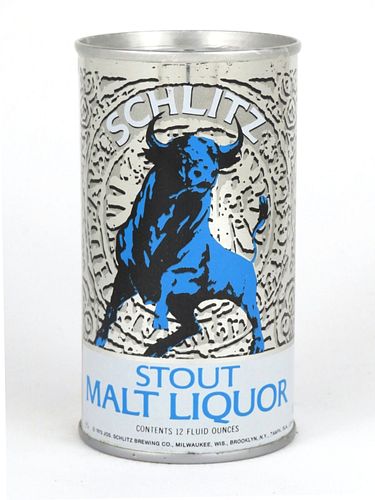 1973 Schlitz Stout Malt Liquor (Los Angeles) 12oz Tab Top Can T119-09