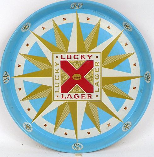 1953 Lucky Lager Beer 12 inch Serving Tray