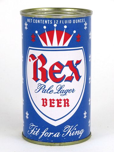 1962 Rex Pale Lager Beer 12oz Flat Top Can 122-33