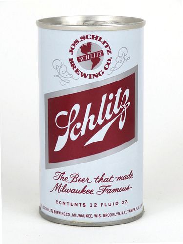 1972 Schlitz Beer (test) 12oz Tab Top Can T241-23