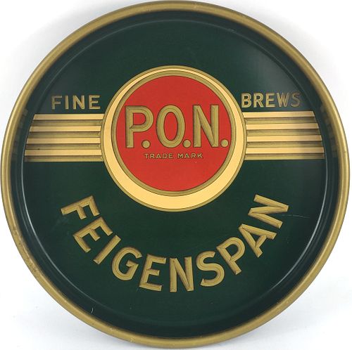 1933 Feigenspan P.O.N. Fine Brews 13 inch Serving Tray