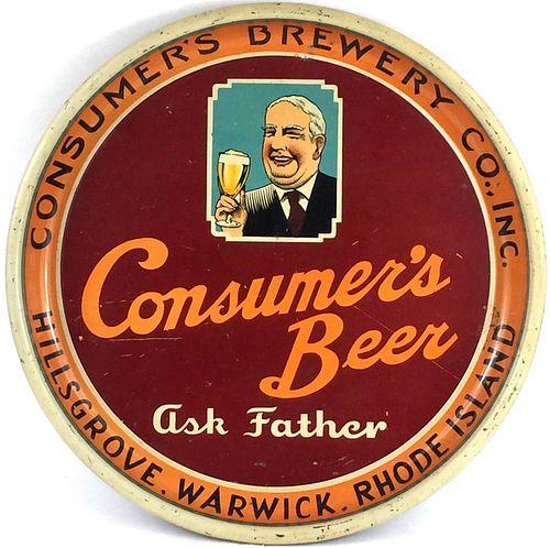 1933 Consumer's Beer 13 inch Serving Tray