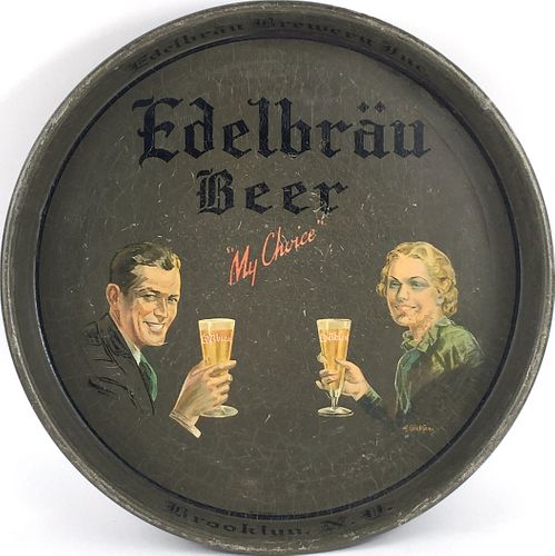 1937 Edelbrau Beer 13 inch Serving Tray