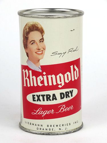 1957 Rheingold Beer Suzy Ruel 12oz Flat Top Can New Jersey 123-13