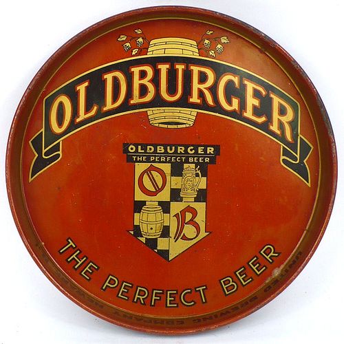 1933 Oldburger Beer 12 inch Serving Tray