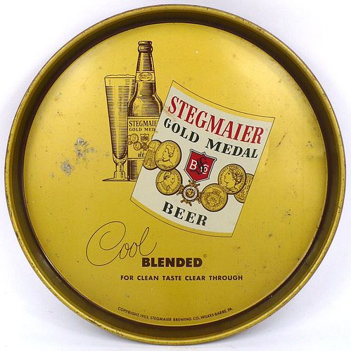 1953 Stegmaier Gold Medal Beer 12 inch Serving Tray