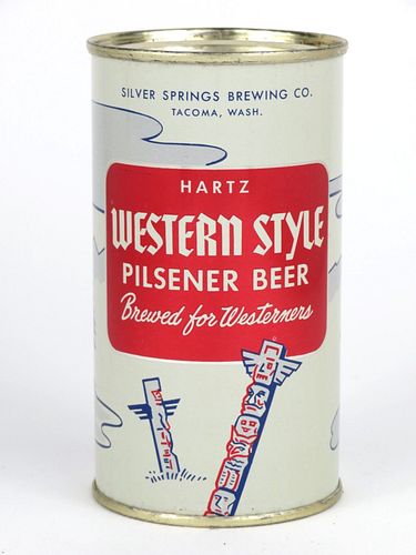 1957 Hartz Western Style Pilsener Beer 12oz Flat Top Can 145-11
