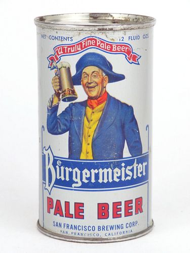 1950 Burgermeister Pale Beer 12oz Flat Top Can 46-33