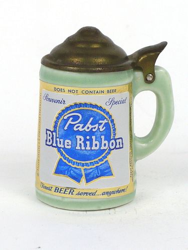 1958 Pabst Blue Ribbon Beer pale teal Mini Mug