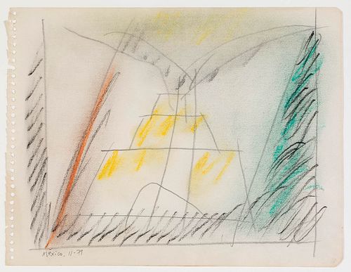 ALBERT RÀFOLS CASAMADA (Barcelona, 1923 - 2009). 
"Sèrie Mèxic núm.4", Mexico, 1979. 
Pencil and pastel on paper.