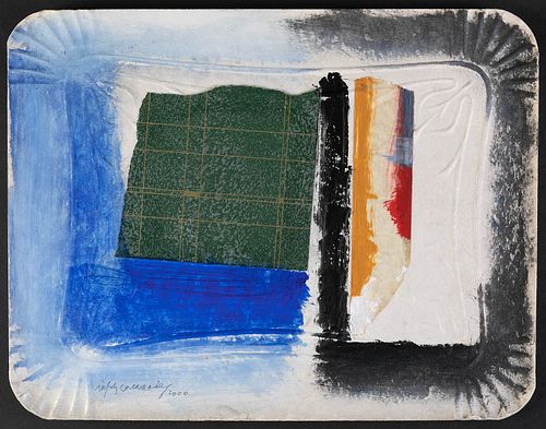 ALBERT RÀFOLS CASAMADA (Barcelona, 1923 - 2009). 
"Safata", 2000. 
Painting and collage on cardboard tray.