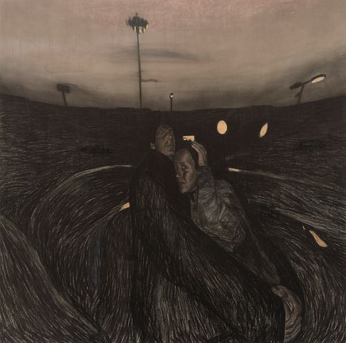 CURRO GONZÁLEZ (Seville, 1960). 
"Embrace", 2004. 
Pastel on canvas.