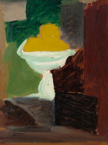 FERNAND DUBUIS (Sion, Switzerland, 1908 - 1991). 
"Etude de nature-morte", 1948. 
Oil on cardboard.