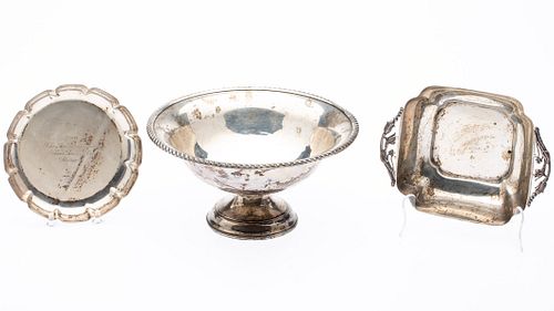 Sterling Silver Dish, Bowl, and Footed Bowl