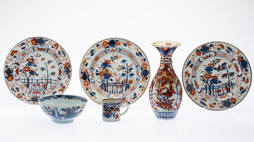 6 Pieces of Japanese Imari Porcelain, 18th/19th C