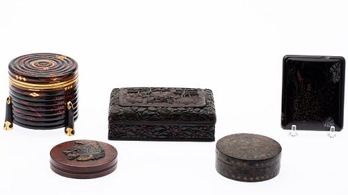 5 Japanese Lacquer Boxes