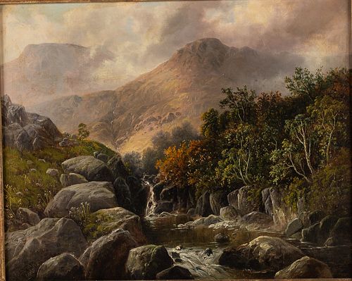 Thomas Spinks, Mountain Landscape, O/C, 1895
