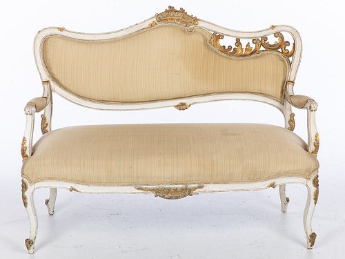 French Painted Settee, Late 19th Century