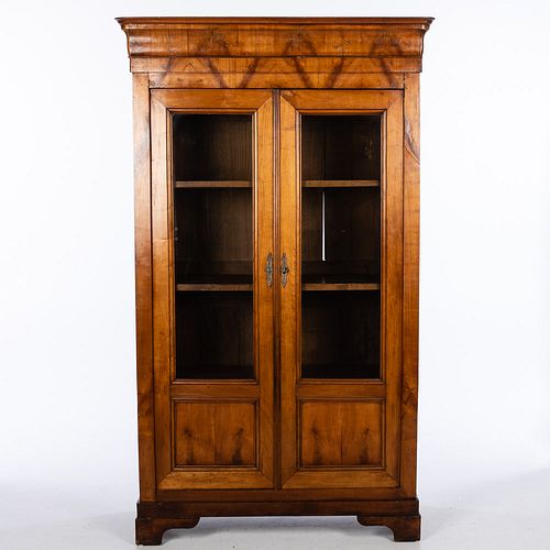 French Fruitwood Bookcase Cabinet, 19th Century