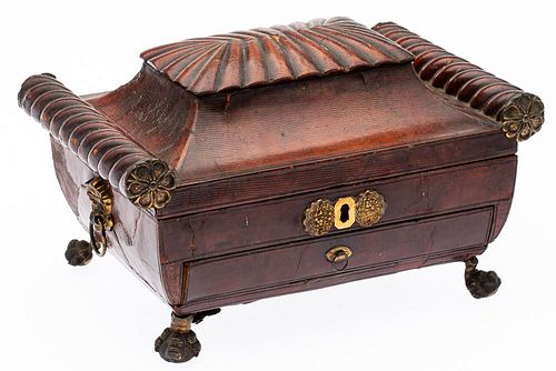 Regency Leather Mounted Jewelry Box, 19th C