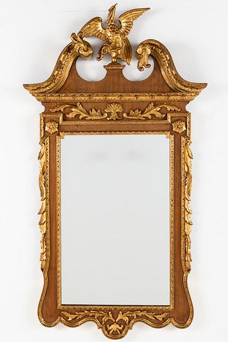 George II Style Mahogany and Giltwood Mirror