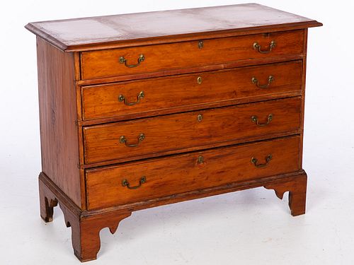 Chippendale Stained Pine Chest of Drawers, 18th C