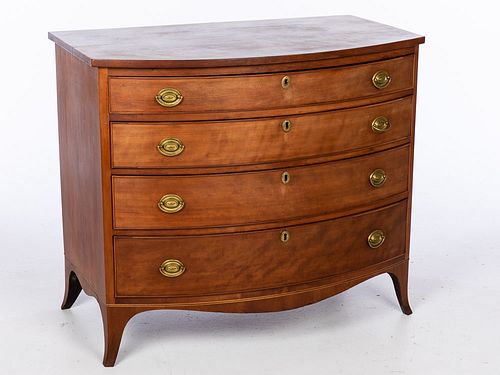 Federal Mahogany Bowfront Chest of Drawers, 19th C