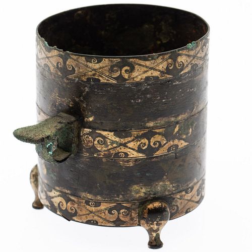 Chinese Bronze Wine Vessel, Probably Warring States