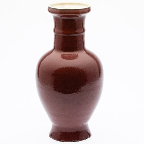 Chinese Liver Red Porcelain Vase, 19th century