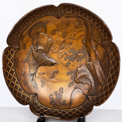 Large Japanese Lacquer Charger, Meiji Period 