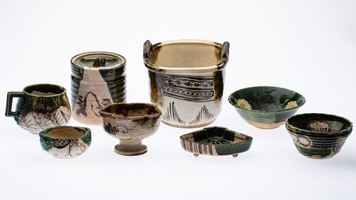 8 Japanese Oribe Ceramics