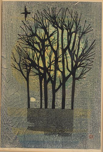 Tamami Shima (Japan, b. 1937), Woodblock Print