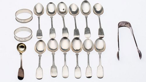 Group of 15 Pieces of English Sterling Silver 