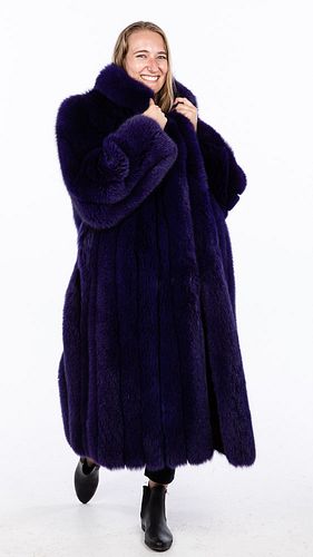 Purple Dyed Fox Coat
