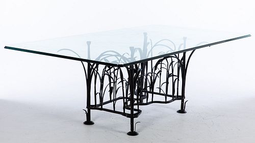 Ivan Bailey, Wrought Iron Table Base with Glass Top