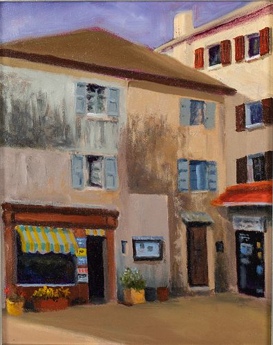 Larry Levow, A Left Bank Corner, Oil on Canvas
