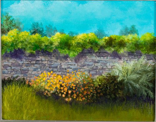 Larry Levow, Mur de Jardin, Oil on Canvas
