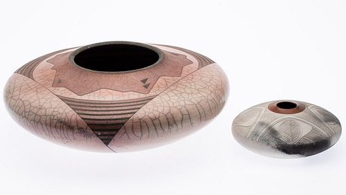 Two Contemporary Ceramic Low Vessels