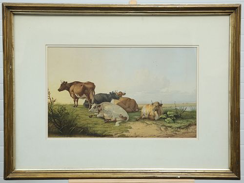 THOMAS SIDNEY COOPER (1803-1902), CATTLE AT REST AND SHEEP AT REST, a pair 