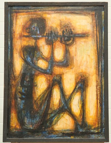 SI LEWEN (AMERICAN, BORN 1918), "FLUTIST IN THE WINDOW", inscribed and with