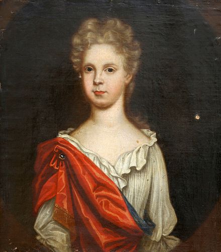BRITISH SCHOOL (18TH CENTURY), PORTRAIT OF A YOUNG BOY, HALF LENGTH, IN WHI